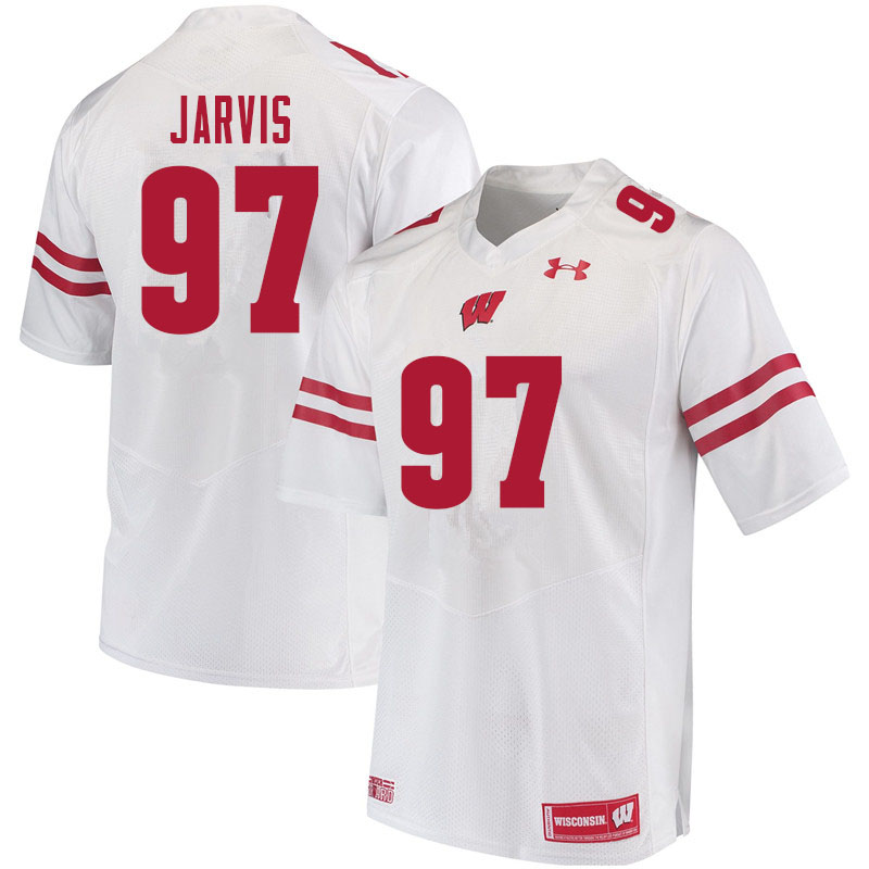Wisconsin Badgers Men's #97 Mike Jarvis NCAA Under Armour Authentic White College Stitched Football Jersey DH40K30BK